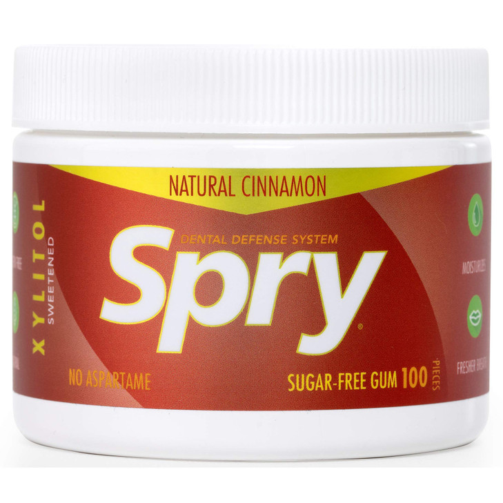 Spry Fresh Natural Xylitol Chewing Gum Dental Defense System - Aspartame-Free, Sugar-Free, Non-GMO, Gluten-Free (Cinnamon, 100 Count - Pack of 1) online at globaldelivered