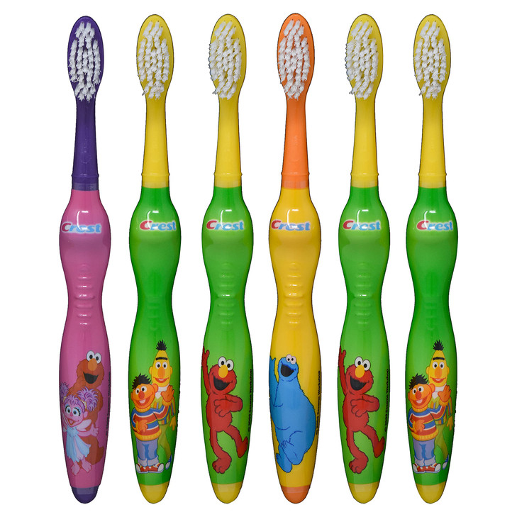 Crest OralB Kids Soft Toothbrush featuring Sesame Street Three 2 Packs for Ages 2 Characters May Vary