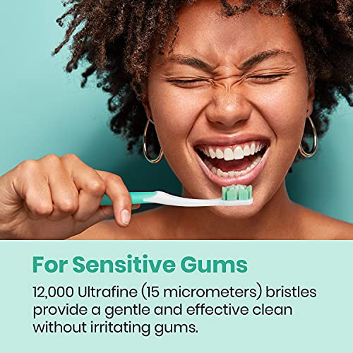 Lindo Ultrafine Toothbrush for Sensitive Gums and Teeth 12000 Ultra Fine Bristles Soft and Gentle Deep Clean Pack of 4