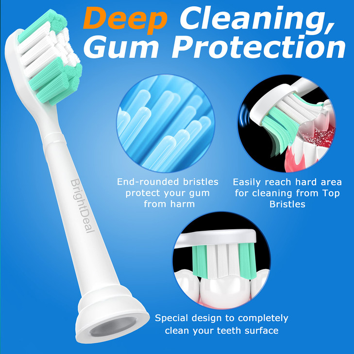 BrightDeal Replacement Toothbrush Heads for Philips Sonicare ProtectiveClean 4100 5100 6100 DailyClean DiamondClean Easy