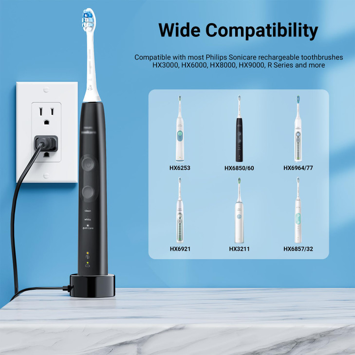 Replacement Charger Base for HX5100 HX6100 Charger Compatible with Philips Sonicare Protective Clean 5300 HX6000 HX8000