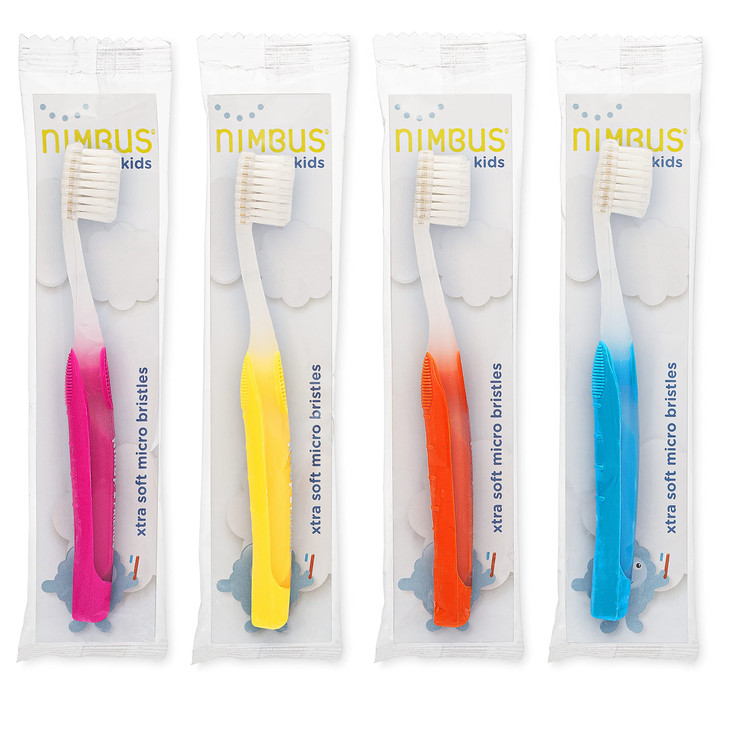 NIMBUS NIMBY Kids Extra Soft Toothbrushes for Sensitive Teeth and Receding Gums Periodontist Design Plaque Remover Trave