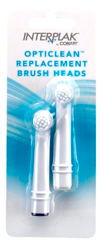 Interplak by Conair OptiClean Replacement Power Plaque Remover Brush Heads Color May Vary