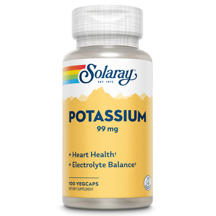 Solaray Potassium 99 mg - Electrolyte Balance Formula - Potassium Supplement for Electrolytes, Vascular and Heart Health Support - 60-Day Money Back online at globaldelivered