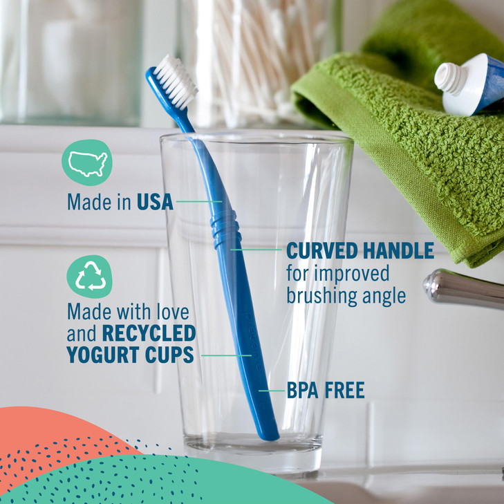 Preserve Eco Friendly Adult Toothbrushes Made in The USA from Recycled Plastic Lightweight Package Ultra Soft Bristle BP