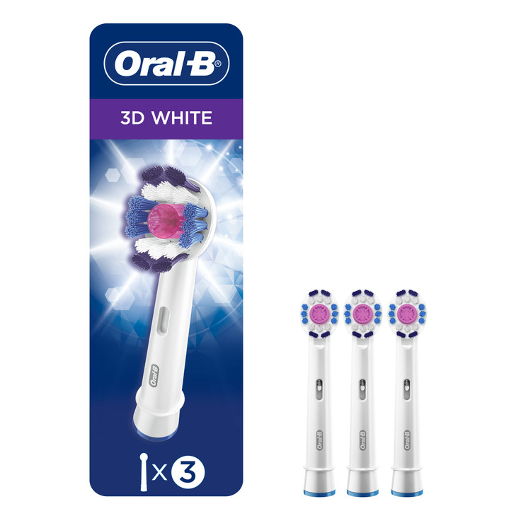 OralB 3D White Electric Toothbrush Replacement Brush Heads Refill 3 Count