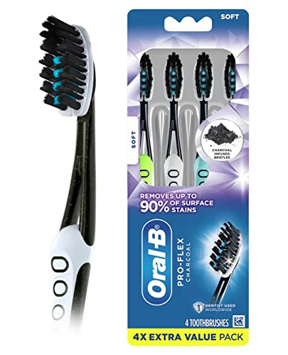 OralB ProFlex Charcoal Manual Toothbrush Soft 4 Count