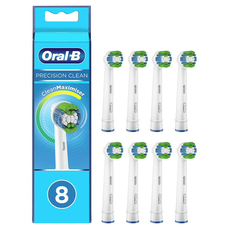 OralB Precision Clean Replacement Brush Heads CleanMaximiser Bristles Pack of 8
