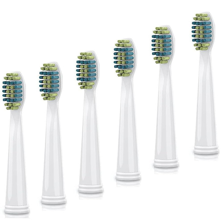 Voom Sonic Pro 3Pro 5 Replacement Heads Pack of 6 Replacement Brushes Advanced Bristle Technology Soft DuPont Nylon Bris