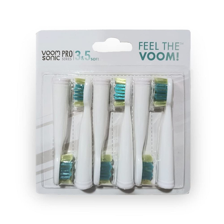 Voom Sonic Pro 3Pro 5 Replacement Heads Pack of 6 Replacement Brushes Advanced Bristle Technology Soft DuPont Nylon Bris