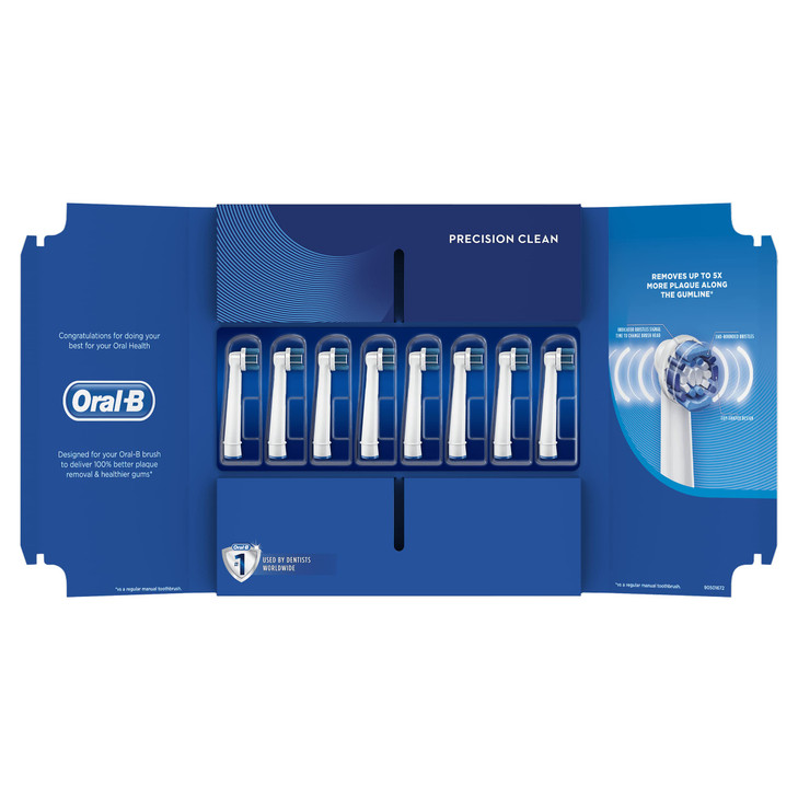OralB Genuine Precision Clean Replacement White Toothbrush Heads Refills for Electric Toothbrush Deep and Precise Cleani
