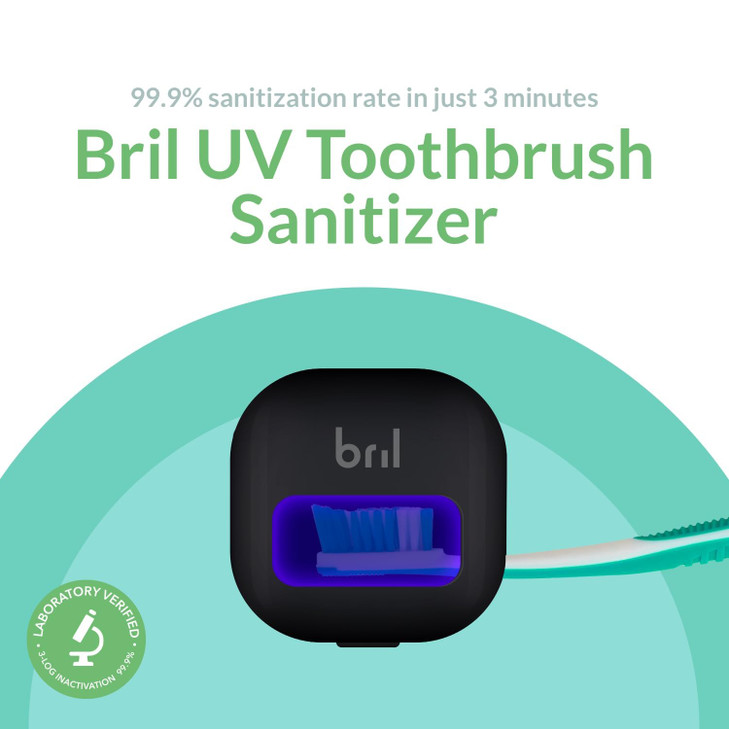 Bril UVC Toothbrush Sanitizer and Holder Portable Cleaner Travel Cover Magnetic Holder and Rechargeable Case for Any Siz