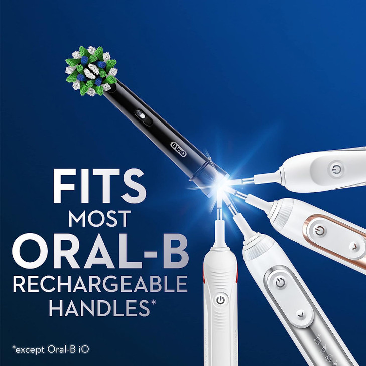 OralB Cross Action Replacement Brush Heads for an OralB Electric Toothbrush Pack of 6 Black
