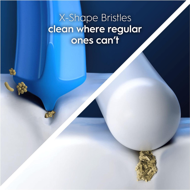 OralB Pro Cross Action Electric Toothbrush Head XShape and Angled Bristles for Deeper Plaque Removal Pack of 8 Toothbrus
