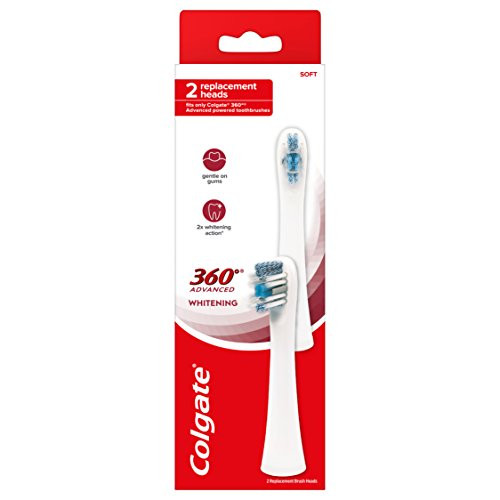 Colgate 360 Advanced Whitening Electric Toothbrush Replacement Head 2 Count