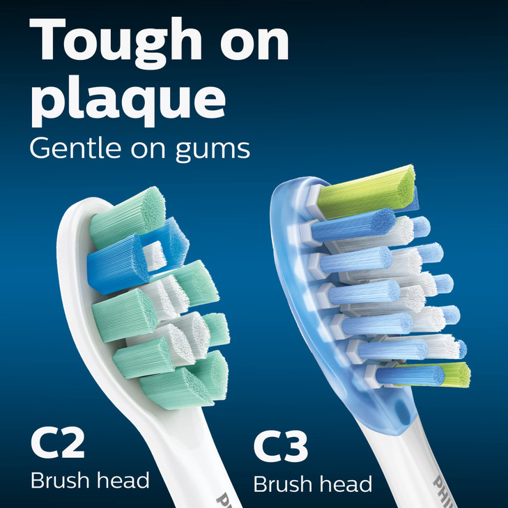 Philips Sonicare Genuine Toothbrush Head Variety Pack C3 Premium Plaque Control and C2 Optimal Control 3 Brush Heads Whi
