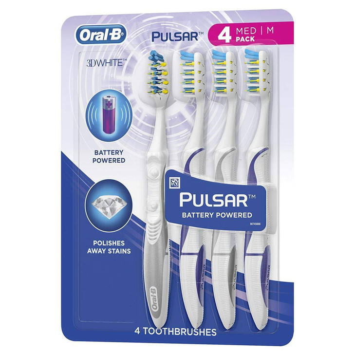 OralB Pulsar Vibrating Bristles Toothbrush Medium 4 Pack Colors May Vary