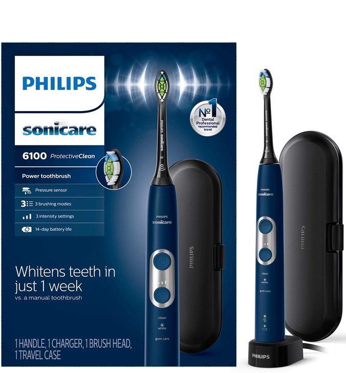Philips Sonicare ProtectiveClean 6100 Rechargeable Electric Toothbrush with Pressure Sensor 3 Cleaning Modes SmarTimer a