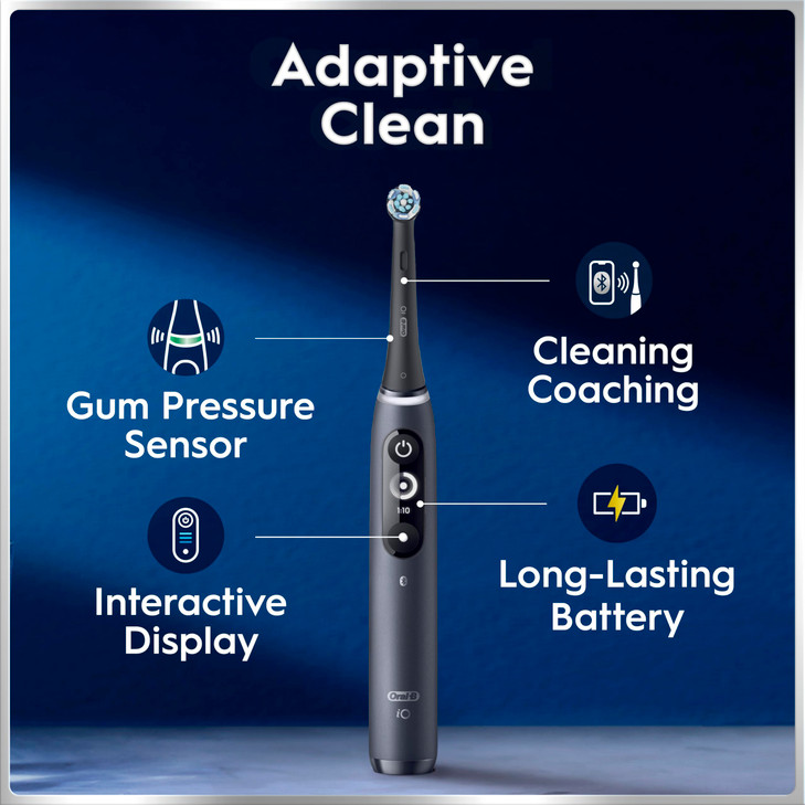 OralB iO Series 7 Electric Toothbrush with 2 Replacement Brush Heads Black Onyx
