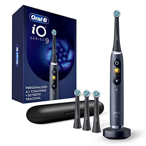 OralB iO Series 9 Electric Toothbrush with 3 Replacement Brush Heads Black Onyx