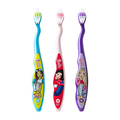 Care Cleaning BarbieGirls Soft Bristle Toothbrush Set 3 Count