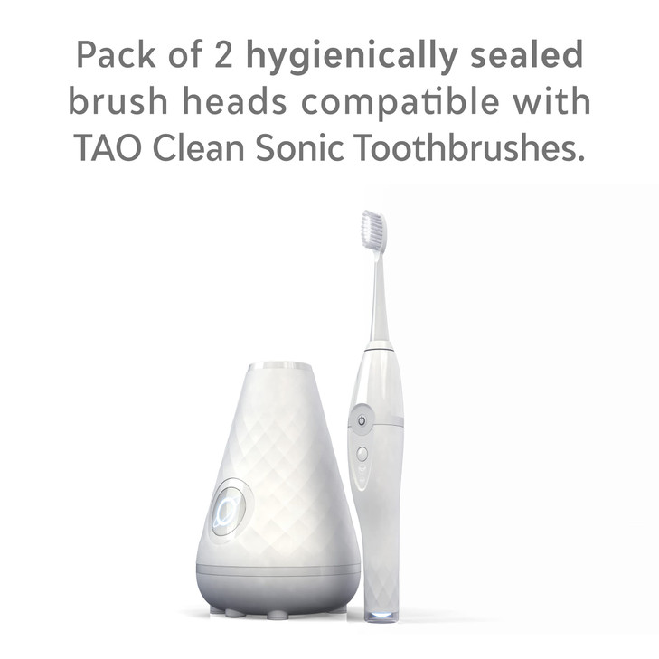 TAO Clean Sonic Electric Toothbrush Replacement Heads 2Pack Whitening Head Replacement Heads for The TAO Clean Electric