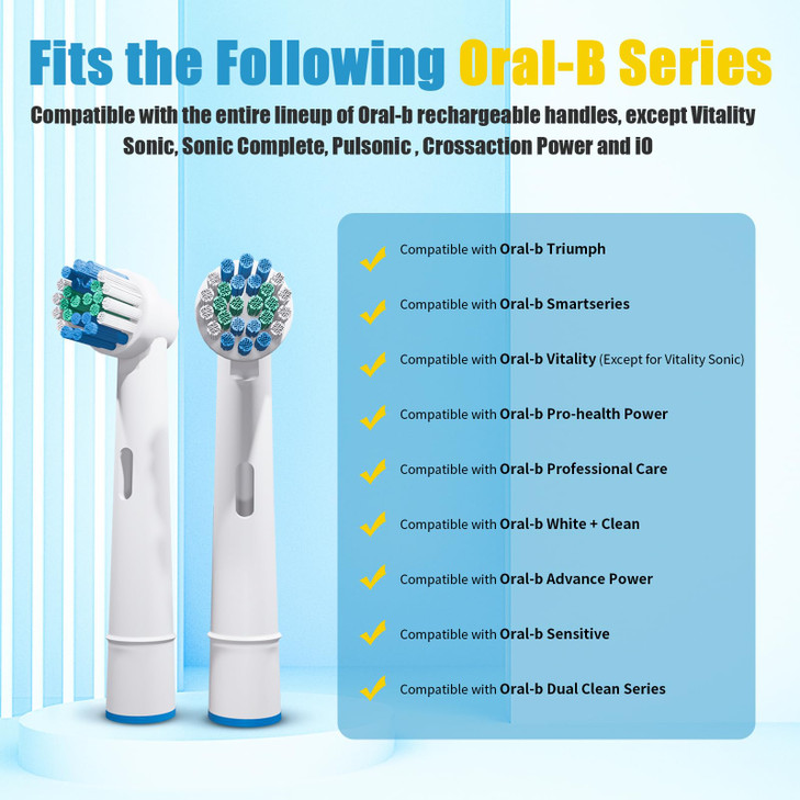 8 Pcs Replacement Toothbrush Heads Compatible with Oral B Braun Professional Electric Toothbrush Brush Heads Refills for