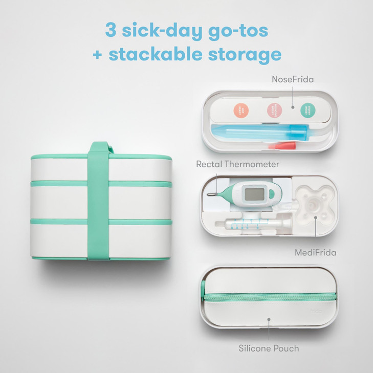 Frida Baby Mobile Medicine Cabinet Travel Kit Set Baby Essentials Gift Set Includes NoseFrida Snotsucker Rectal Thermome