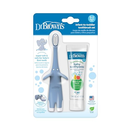 Dr Browns InfanttoToddler Toothbrush Set 14 Ounce Blue