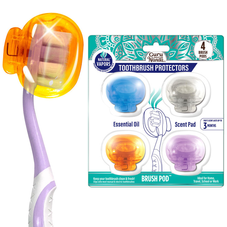 GuruNanda Brush Pods Toothbrush Cover for Manual Electric Toothbrush Keeps Toothbrush Fresh Clean Travel Accessories wit