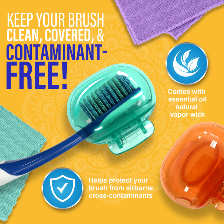 GuruNanda Brush Pods Toothbrush Cover for Manual Electric Toothbrush Keeps Toothbrush Fresh Clean Travel Accessories wit