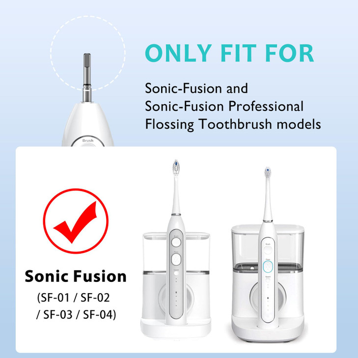 Replacement Brush Heads for Waterpik Sonic Fusion 20 Flossing Toothbrush Head for Water pik with ColorCoded Rings Hygien