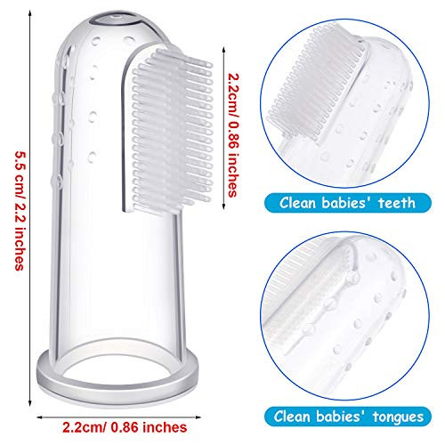 Boao 36 Pcs Baby Finger Toothbrushes with Storage Case Infant Toddlers Teeth Brushes Soft Silicone Baby Tongue Cleaners