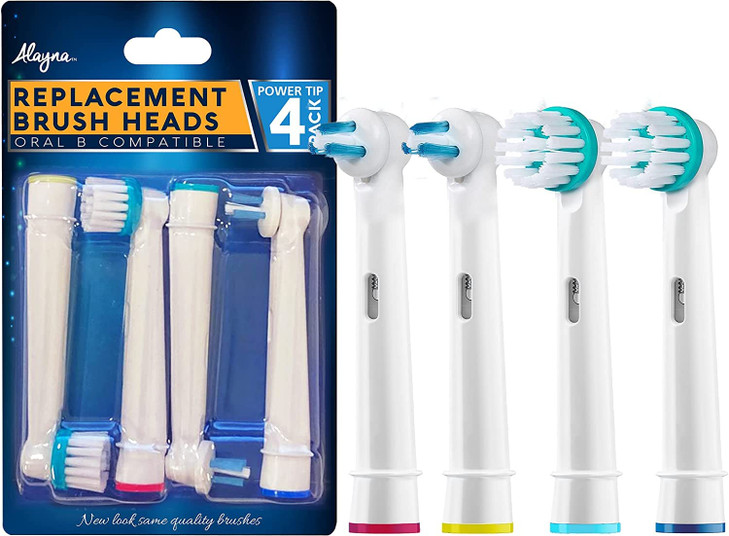 Alayna Replacement Brush Heads Compatible with OralB Braun Professional Ortho Brush Head Power Tip Kit Pk of 4 Compatibl