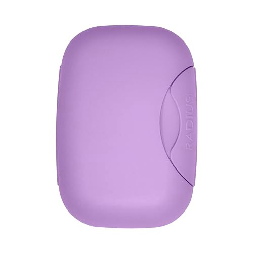 RADIUS Soap Travel Case BPAFree Recycled Plastic Leakproof Portable for Bathroom Gym Home Camping Lavender