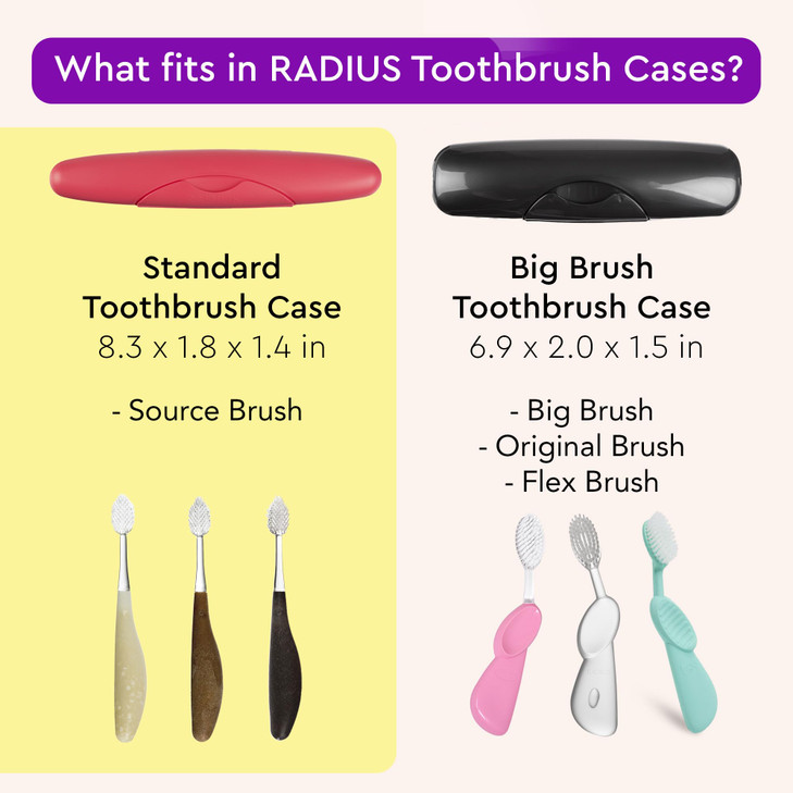 RADIUS Toothbrush Travel Case for Standard Brush BPAFree Recycled Plastic Portable for Bathroom School Home Camping Ligh