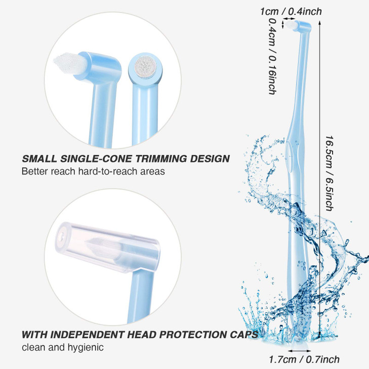Patelai 12 Pcs End Tuft Toothbrush Soft Interdental Brushes Tooth Stain Remover Trim Toothbrush Single Brush for Implant