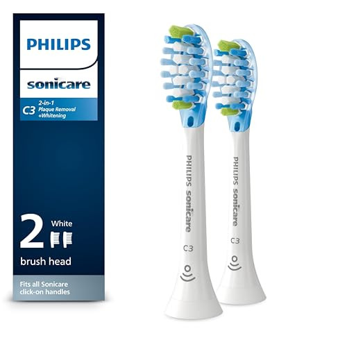 Philips Sonicare C3 TwoinOne Genuine Replacement Electric Toothbrush Heads White 2 Pack HX904265