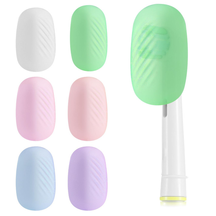 Lapfoon 6 Packs Silicone Toothbrush Covers Caps for Electric Manual Toothbrush Heads