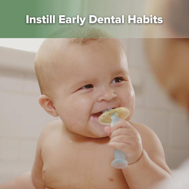 haakaa 360 Baby Toothbrush with Suction Base Gentle Cleaning for Toddlers SelfBrushing Training FoodGrade Silicone Adjus