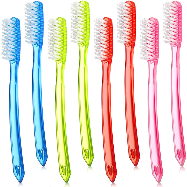 Zopeal Extra Hard and Firm Toothbrush for Adults Bulk Huge Large Long Head Bristle Full Head Manual Toothbrush for White