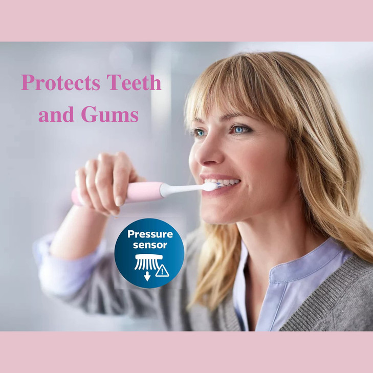 Philips Sonicare ProtectiveClean 4100 Electric Rechargeable Toothbrush Plaque Control Pastel Pink Phi0304 10 Count