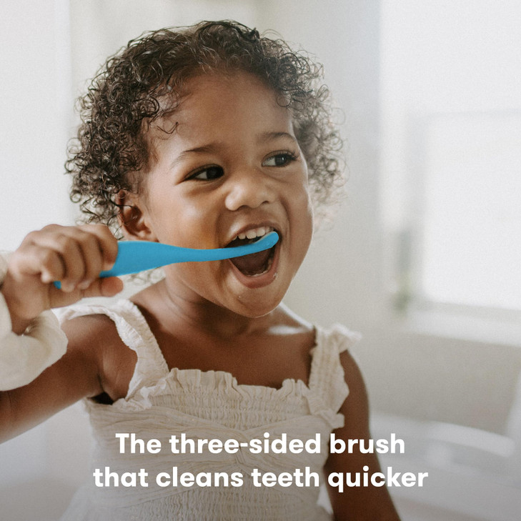 Frida Baby TripleAngle Toothhugger Training Toddler Toothbrush Toddler Toothbrush 2 Years and Up Cleans All Sides at Onc