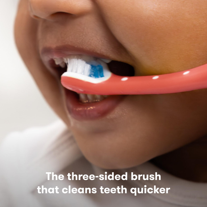 Frida Baby TripleAngle Toothhugger Training Toddler Toothbrush Toddler Toothbrush 2 Years and Up Cleans All Sides at Onc