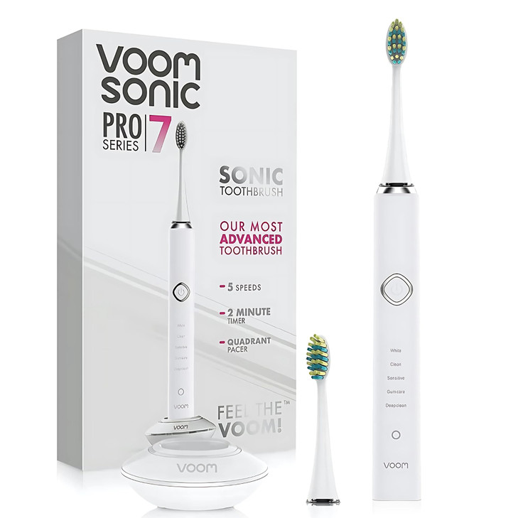 Voom Sonic Pro 7 Electric Toothbrush for Adults Sonicare Electric Toothbrush with 40000 VPM w 5 Deep Clean Modes Recharg