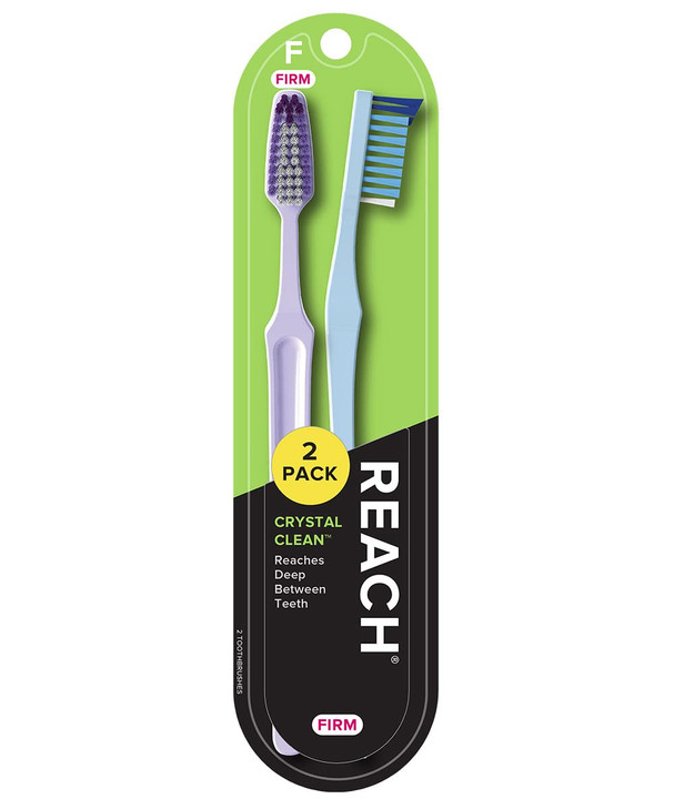 REACH Crystal Clean Firm Adult Toothbrush 1 ea Colors May Vary Pack of 6
