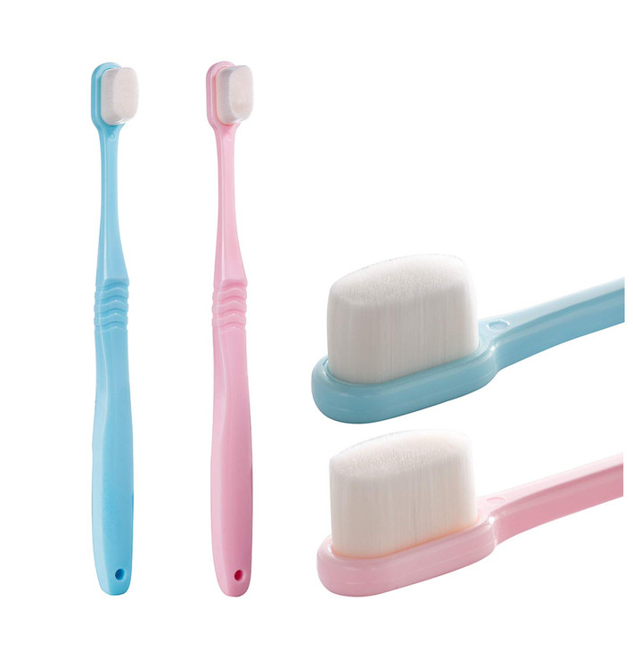 DI QIU REN Extra Soft Toothbrush for Sensitive Gums Manual Toothbrush with 8 Tubes of 10000 Soft Floss Bristle for Gum C