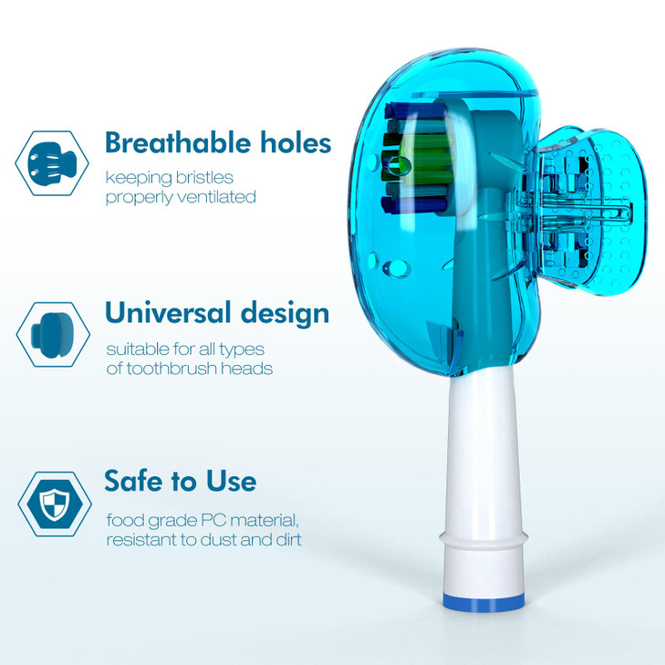 Nincha Snapon Toothbrush Head Cover for Manual and Powered Toothbrush Multiple Colors Pack of 6