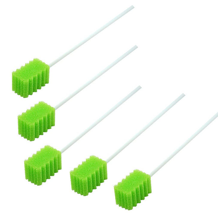 MUNKCARE Treated Dentifrice Oral Swabs Dental Swabs Mouth Cleaning Sponge Swabs 250pcs Fruit Green