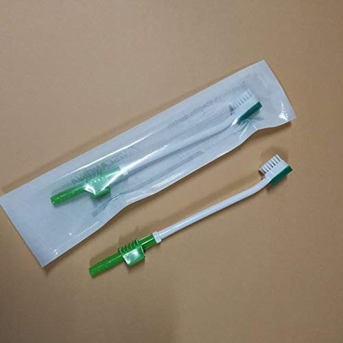 MUNKCARE Disposable Suction Swab Toothbrush Head of Green pack of 20